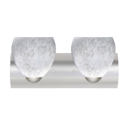 Besa Lighting Bolla Vanity, Carrera, Satin Nickel Finish, 2x9W LED 2WZ-412219-LED-SN